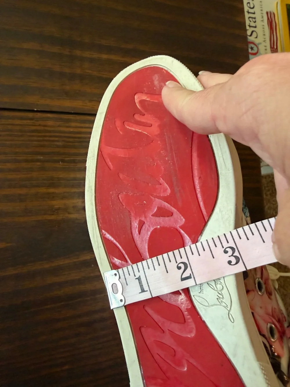 Christian Louboutin Viera Graphic Print Patent Red Sole Sneakers 38 - Picture 7 of 16